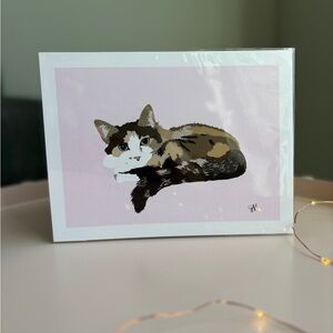 5”x7” Cat Art Print - Bubble Gum Kitty – Wall Art Print